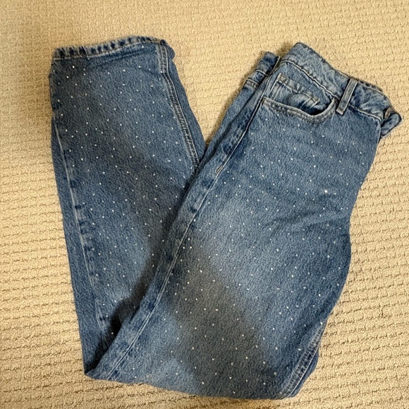 Classic Blue Denim Jeans w/Rhinestones - Picture 4 of 4